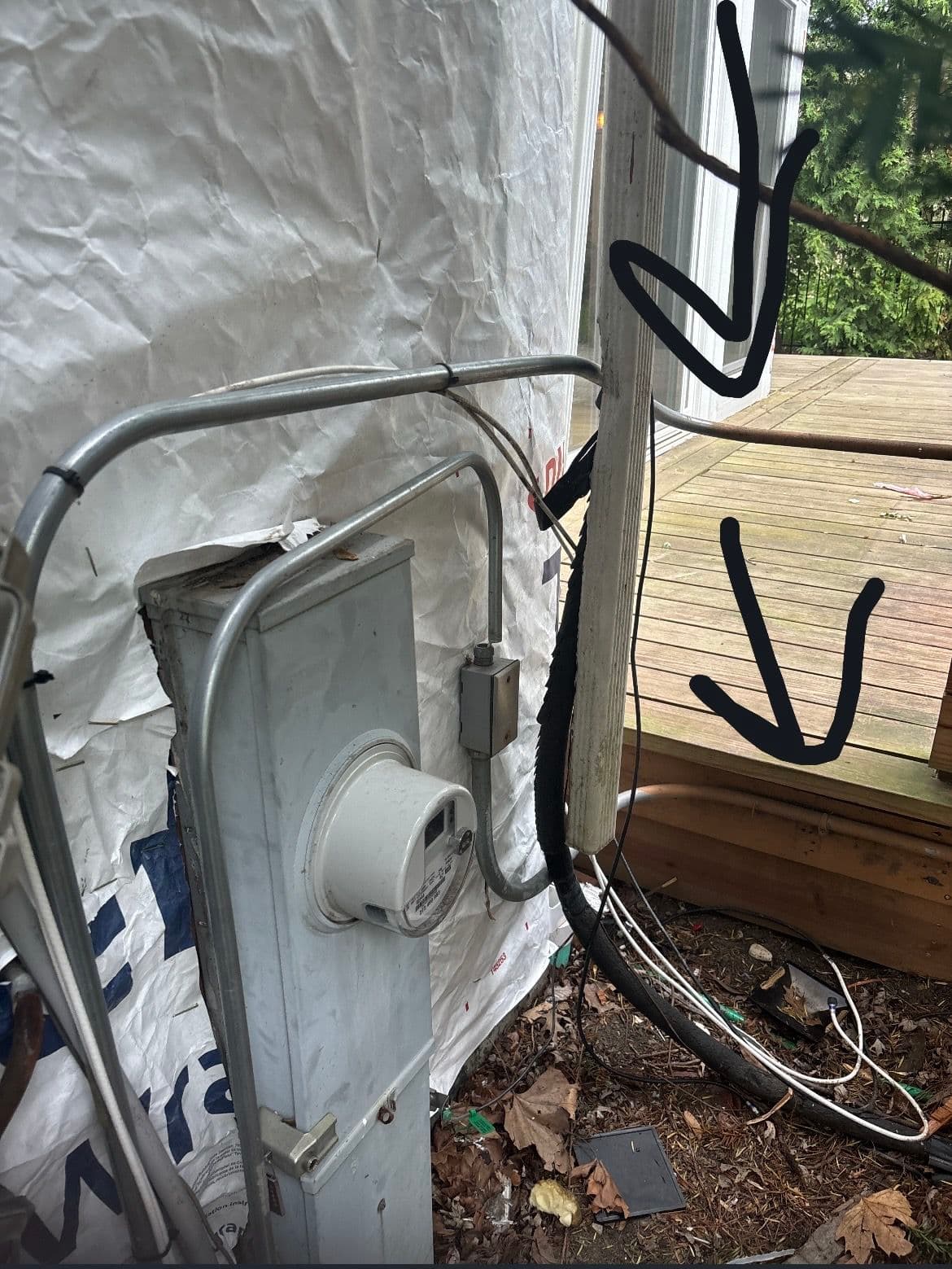 Gallery photos for Cleaning Up Exterior Electrical Before New Siding Goes On: Image #1
